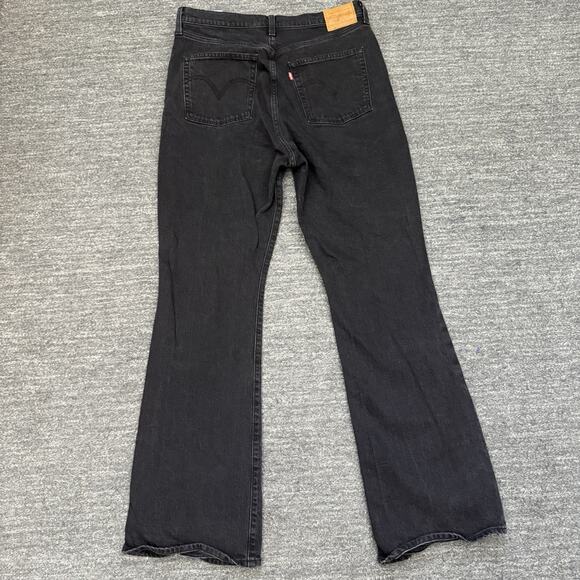 Levi's Premium Ribcage Bootcut Jeans Women 32 Black Premium Boot Western Stretch - Picture 2 of 12